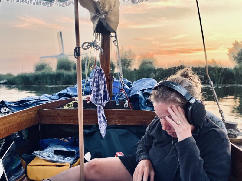 Vivienne Aerts on sailboat