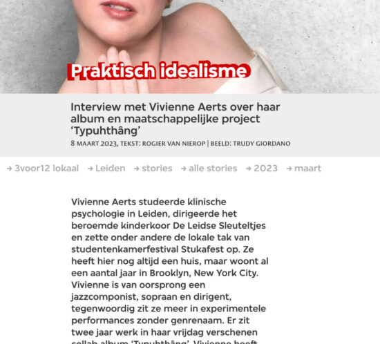 Vivienne Aerts interview 3voor12 Leiden (March 2023)